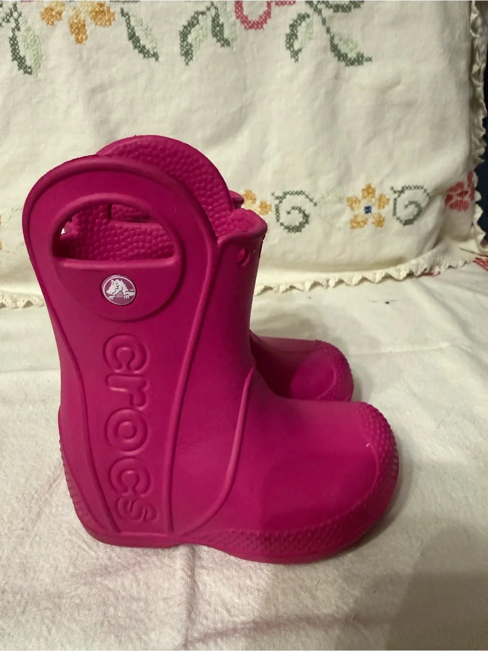 CROCS Kids Magenta Handle Rain Boots